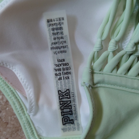 Pink by Victoria's Secret Light Green Bikini Top Size XS - Picture 3 of 4